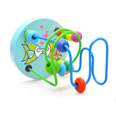 Educational Baby Kids Wooden Around Beads Toy Toddler Infant Intelligence Toys