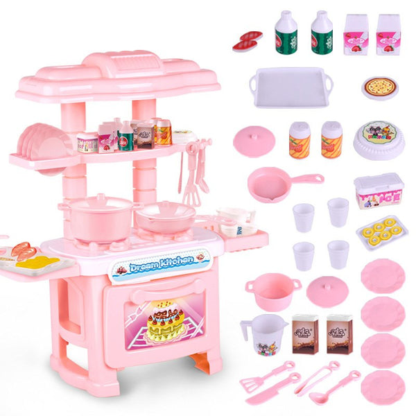 Kids Kitchen Set Children Kitchen Toys Large Kitchen Cooking Simulation Model Colourful Play Educational Toy for Girl Baby new