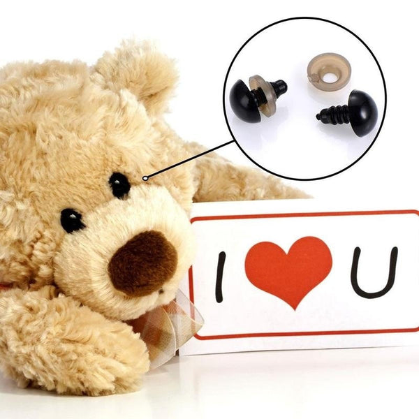 1 Box 6 12mm Black Plastic Safety Eyes For Teddy Bear Doll Animal Crafts Box