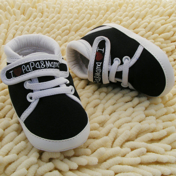 Heart-shaped I Love M And D Lovely Baby Shoes Girl Soft Bottom Footwear Newborn Baby Shoes