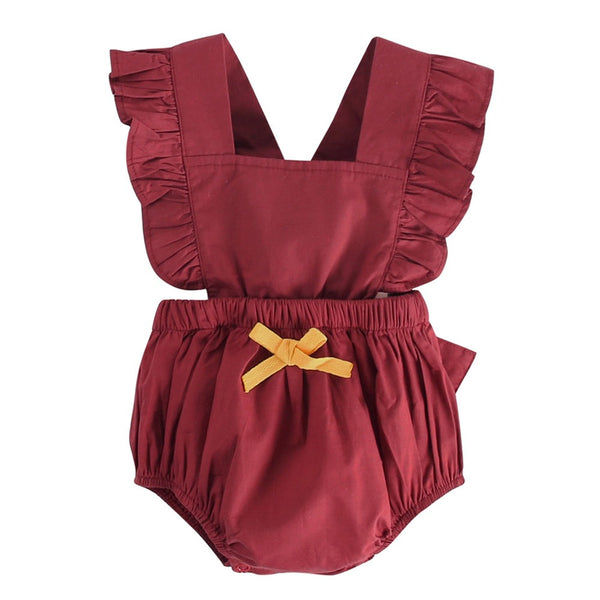 Newborn Infant Baby Boy Girls Summer Bowknot Rompers Outfits Clothes