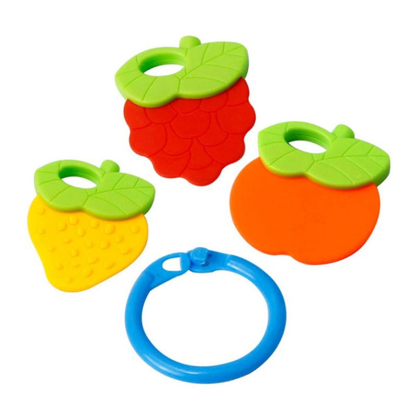 1 Set Baby Teether Silicone Fruit Shape Molar Toys New Baby Dental Care Toothbrush Training Toddler Infant Care J2