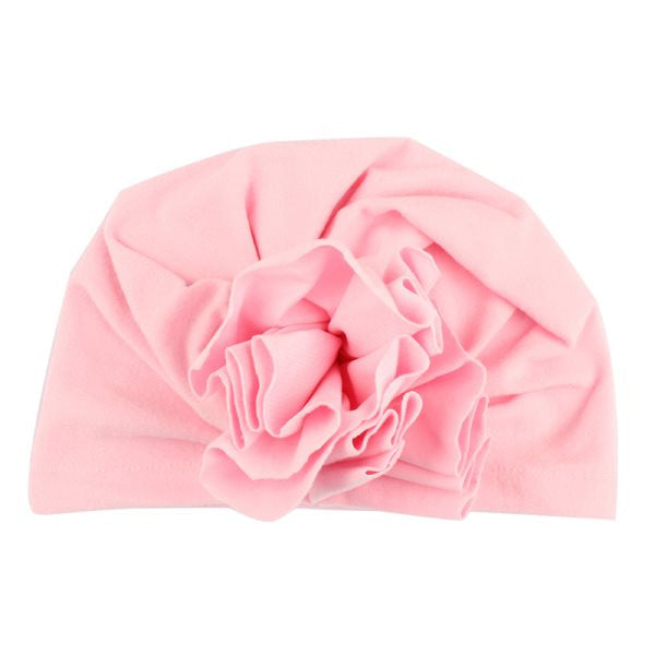 Muslim Flower Baby Hats Newborn Elastic Baby Turban Hats for Girls 10 Colors Cotton Baby Cap 1PCS