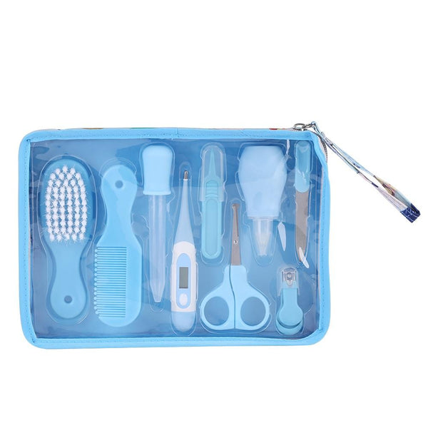 9pcs Convenient Daily Baby Nail Clipper Scissors Hair Brush Comb Manicure Care Kit