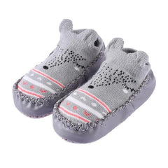 1 Pair Newborn Baby Cute Cartoon Animal Socks Baby Spring Autumn Winter Indoor Floor Leather Sole Anti-Slip Soft Shoes Socks