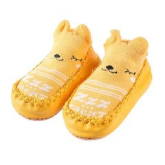 1 Pair Newborn Baby Cute Cartoon Animal Socks Baby Spring Autumn Winter Indoor Floor Leather Sole Anti-Slip Soft Shoes Socks