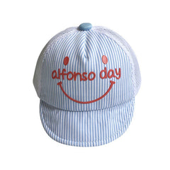 Letter Cartoon Baby Baseball Caps Baby Girls Boys Striped Hat Toddler Boys Hippop Capstide Baby Breathable Net Cap