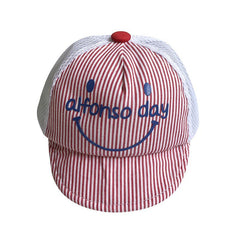 Letter Cartoon Baby Baseball Caps Baby Girls Boys Striped Hat Toddler Boys Hippop Capstide Baby Breathable Net Cap