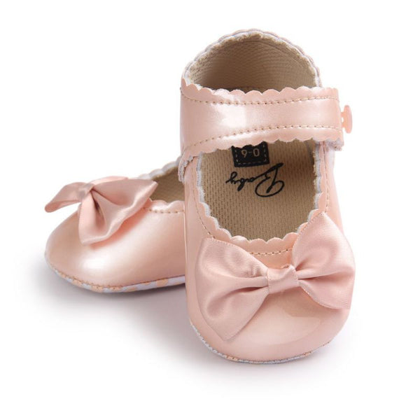 Newborn Baby Shoes PU Bowknot Soft Bottom Non-Slip Girl Baby Shoes First Walker Wedding Princess Girl Moccasins Baby Shoes